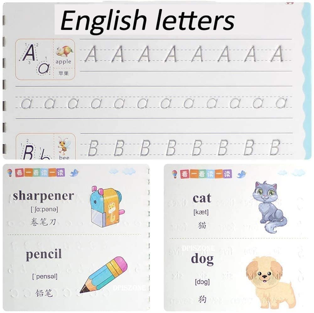 Sank Magic Practice Copybook for Kids – Reusable Erasable Writing Book (Set of 4)