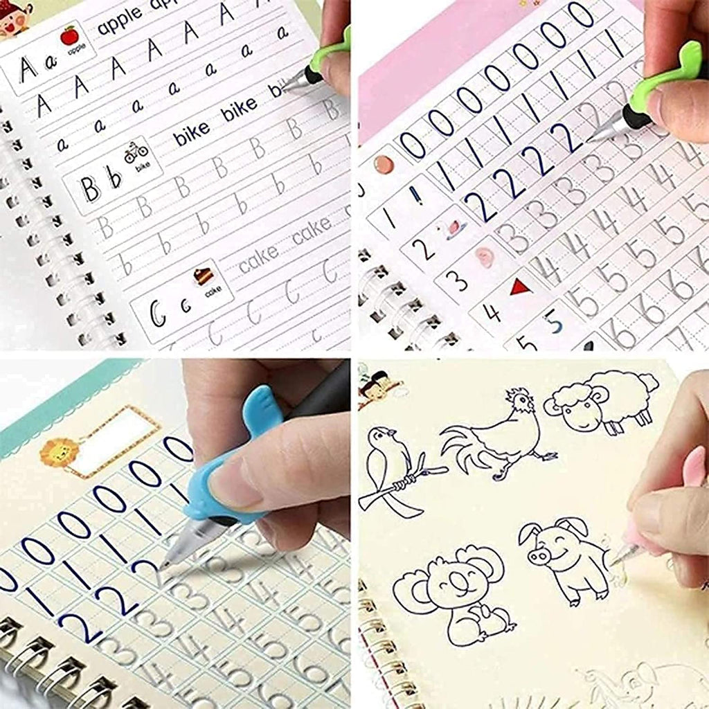 Sank Magic Practice Copybook for Kids – Reusable Erasable Writing Book (Set of 4)