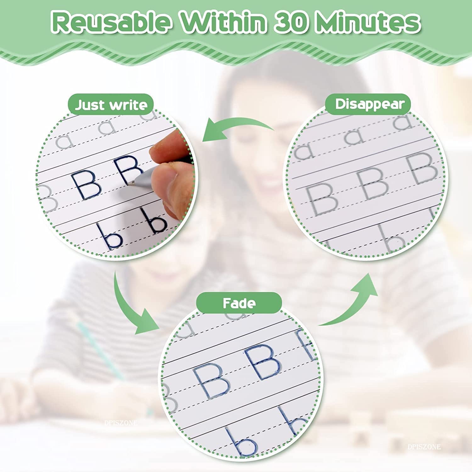 Sank Magic Practice Copybook for Kids – Reusable Erasable Writing Book (Set of 4)
