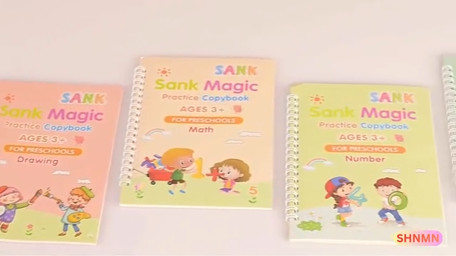 Sank Magic Practice Copybook for Kids – Reusable Erasable Writing Book (Set of 4)
